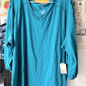 St. John's Bay Teal V-Neck Tunic